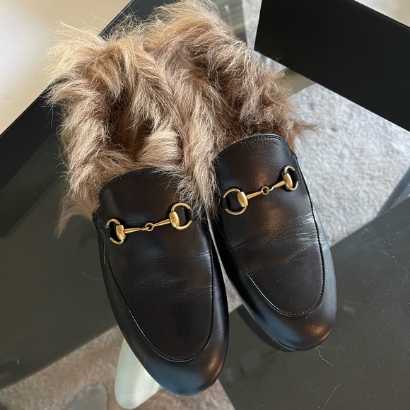 Gucci Shoes - Gucci Jordaan Malaga Fur Loafers